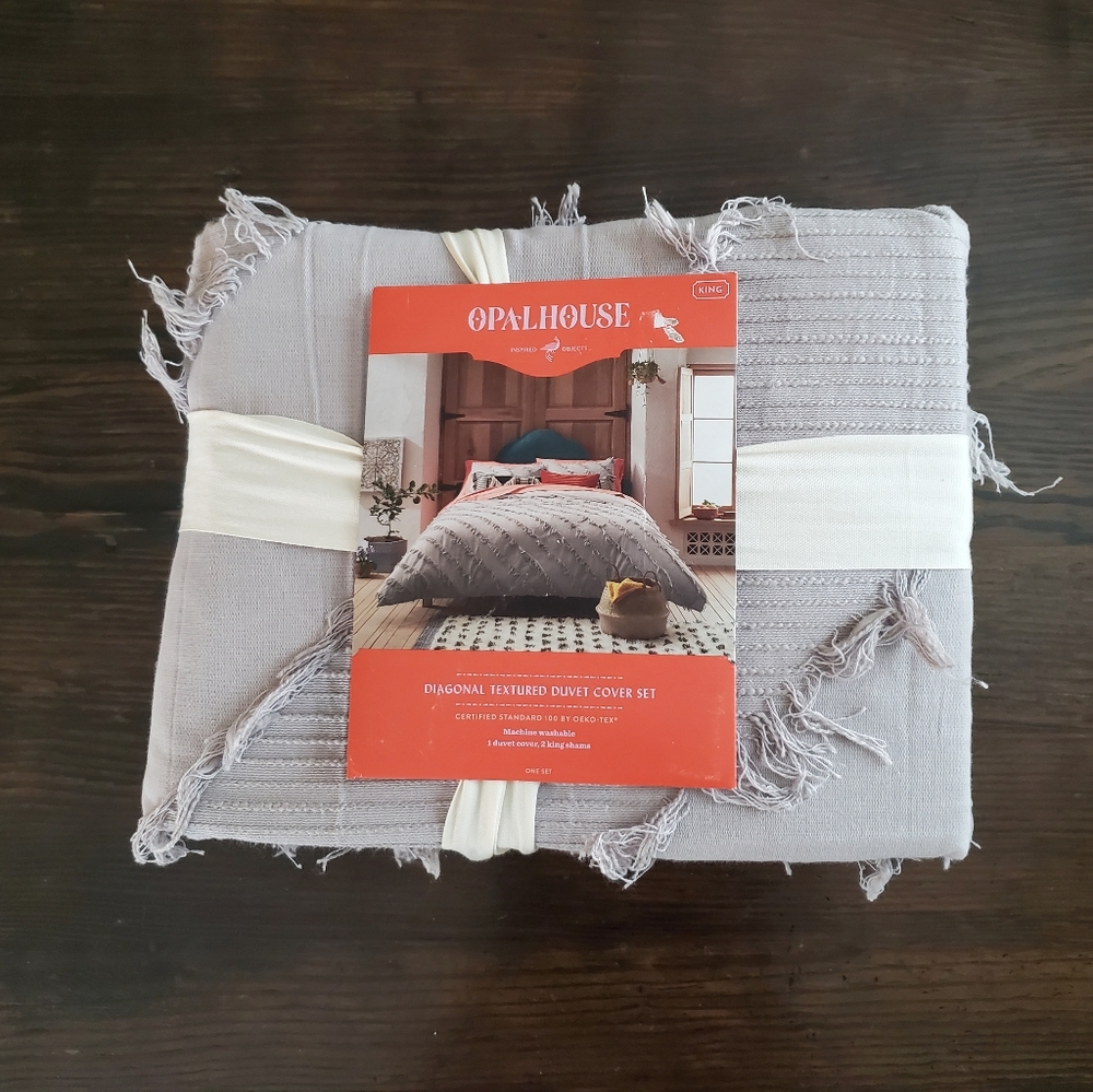 OpalHouse Duvet Cover Set light gray King